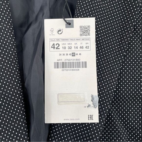 Zara Polka Dot Basic Blazer NWT 10 - Picture 6 of 11